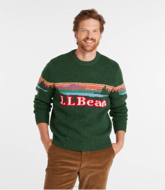LLBean Classic Ragg Wool Sweater Men J46J3415 Clothing Forest Shade Katahdin