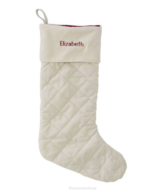 LLBean Classic Velvet Christmas Stocking Unisex J46J5542 Home Decor Cream