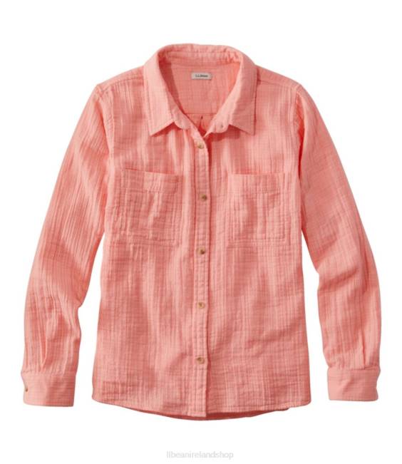 LLBean Cloud Gauze Shirt Women J46J80 Clothing Coral Quartz