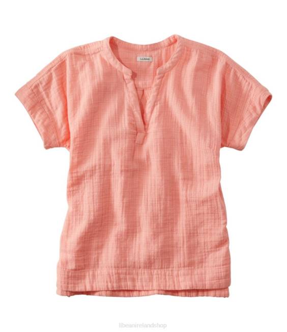 LLBean Cloud Gauze Shirt Women J46J83 Clothing Coral Quartz