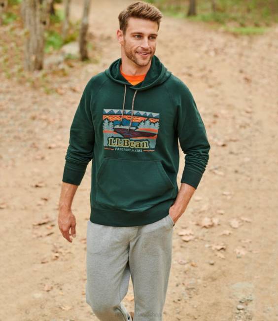 LLBean Comfort Camp Sweatpants Logo Men J46J3302 Clothing Iron Heather