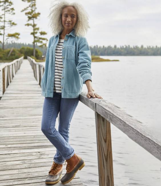 LLBean Comfort Corduroy Relaxed Shirt Women J46J5668 Clothing Warm Coral