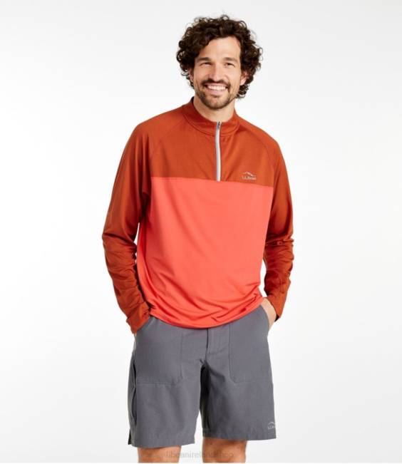 LLBean Comfort Cycling Jersey Men J46J1430 Clothing Paprika/Adobe Red