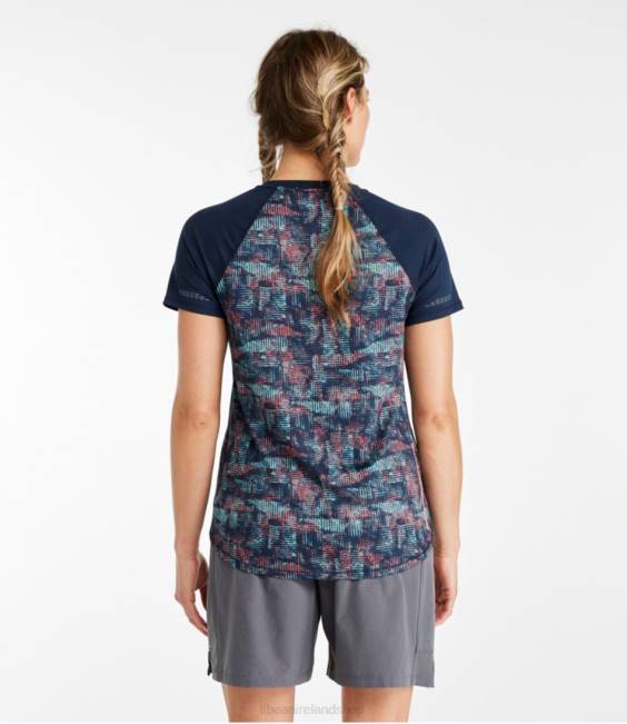 LLBean Comfort Cycling Jersey Print Short-Sleeve Women J46J1668 Clothing Classic Navy Geo Print/Classic Navy