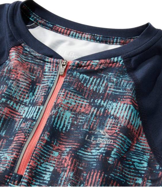 LLBean Comfort Cycling Jersey Print Short-Sleeve Women J46J1668 Clothing Classic Navy Geo Print/Classic Navy