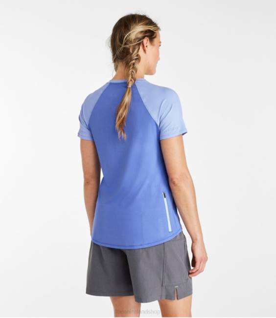 LLBean Comfort Cycling Jersey Women J46J1420 Clothing Larkspur/Malibu Blue