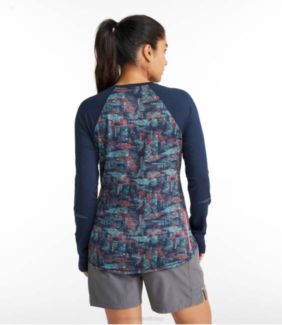 LLBean Comfort Cycling Jersey Women J46J1722 Clothing Classic Navy Geo Print/Classic Navy