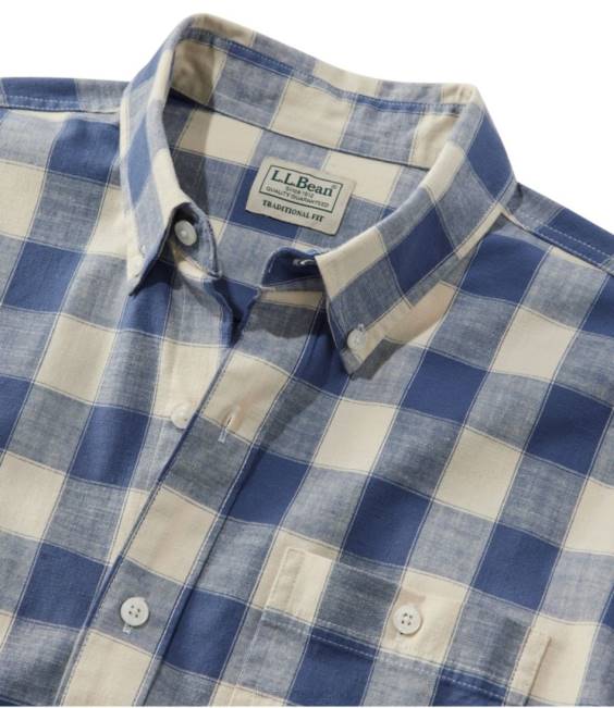 LLBean Comfort Stretch Chambray Shirt Men J46J6985 Clothing Bright Mariner