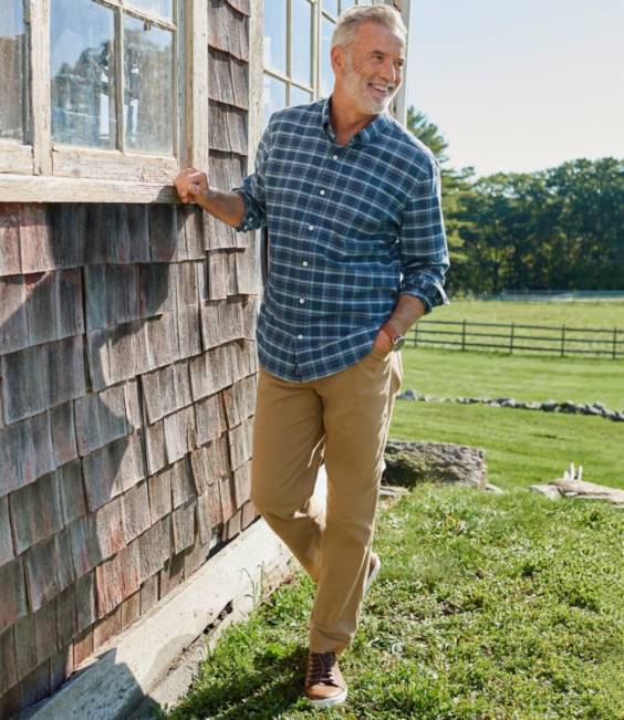 LLBean Comfort Stretch Oxford Shirt Men J46J5837 Clothing Twilight