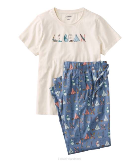 LLBean Comfort Stretch Sleep PJ Set Women J46J284 Clothing Moonlight Blue Outdoors