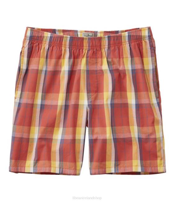 LLBean Comfort Stretch Woven Sleep Shorts Men J46J5826 Clothing Orange Spice
