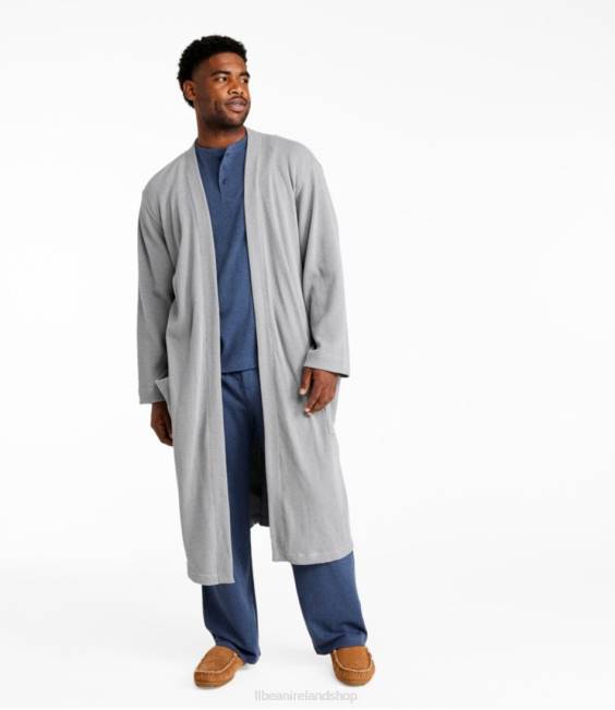 LLBean Comfort Waffle Robe Men J46J325 Clothing Gray Heather