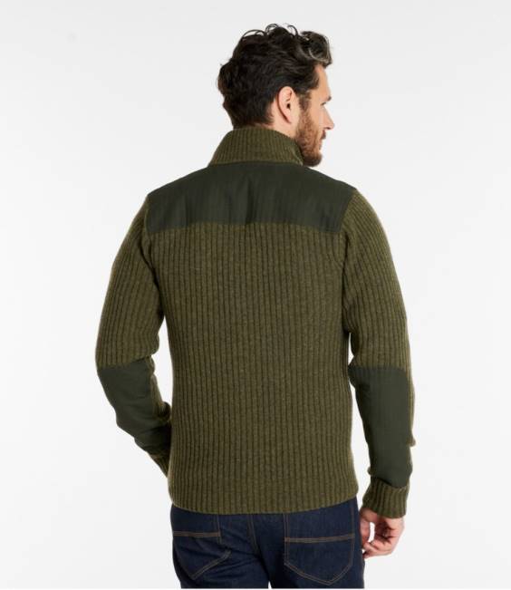 LLBean Commando Full Zip Sweater Men\s Men J46J5272 Outdoor Equipment Deep Woods Green Heather
