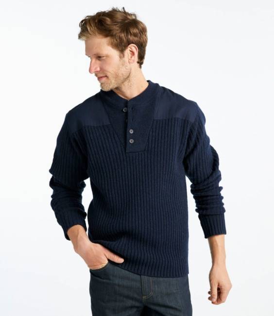 LLBean Commando Sweater Men J46J6133 Clothing Black