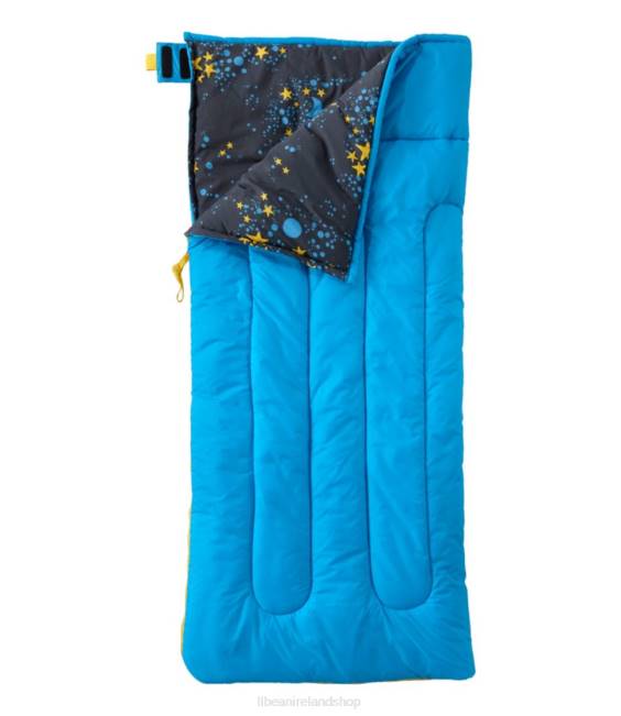 LLBean Cotton-Blend Camp Sleeping Bag Unisex J46J6139 Outdoor Equipment Bold Aqua/Stary Night Print