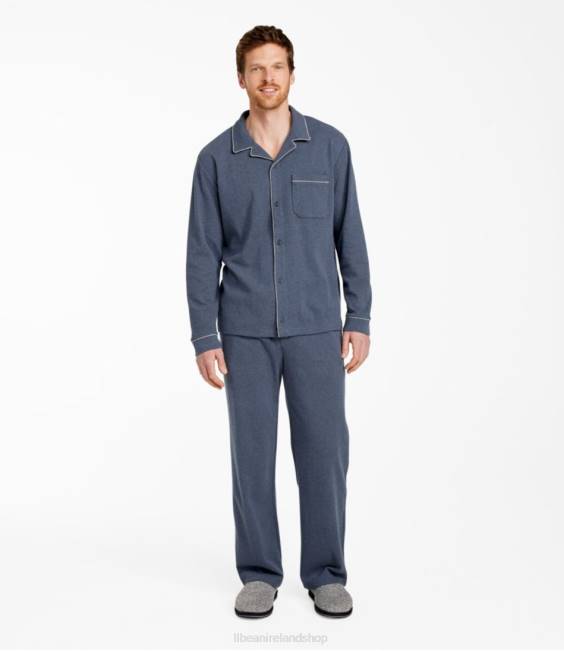 LLBean Cotton Knit Pajamas Men J46J166 Clothing Currant Heather