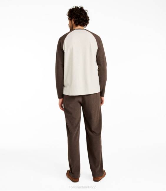LLBean Cotton Knit Pajamas Men J46J4680 Clothing Navy/Warm Gold Heather