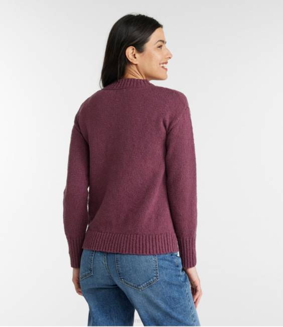 LLBean Cotton Ragg Sweater Women J46J3030 Clothing Deep Wine Fair Isle