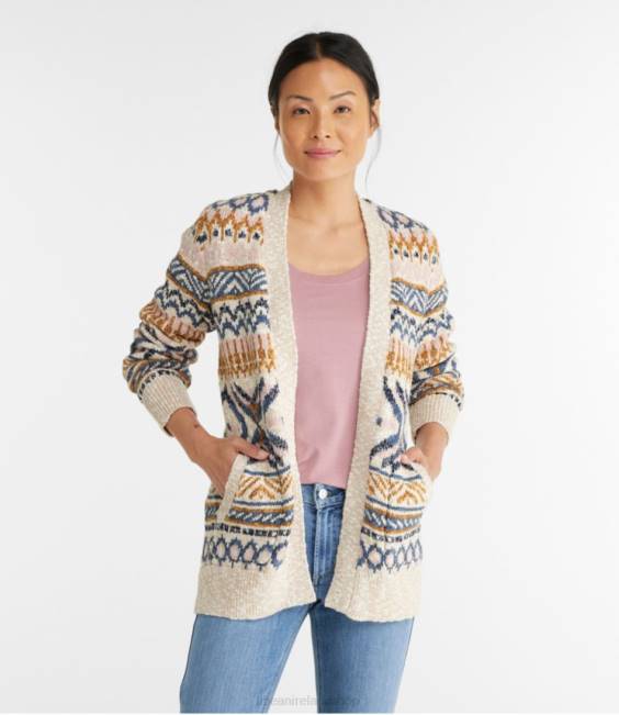 LLBean Cotton Ragg Sweater Women J46J4900 Clothing Deep Wine Fair Isle