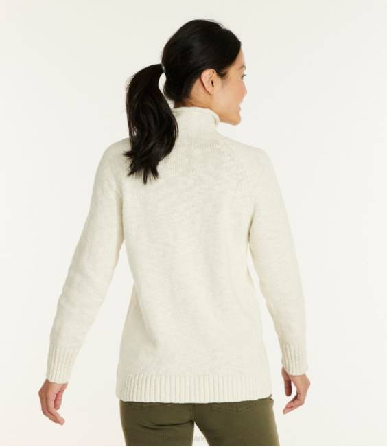 LLBean Cotton Ragg Sweater Women J46J6603 Clothing Cream