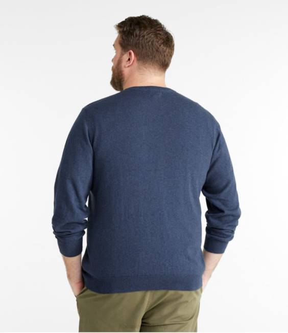 LLBean Cotton/Cashmere Sweater Men J46J4868 Clothing Charcoal Heather