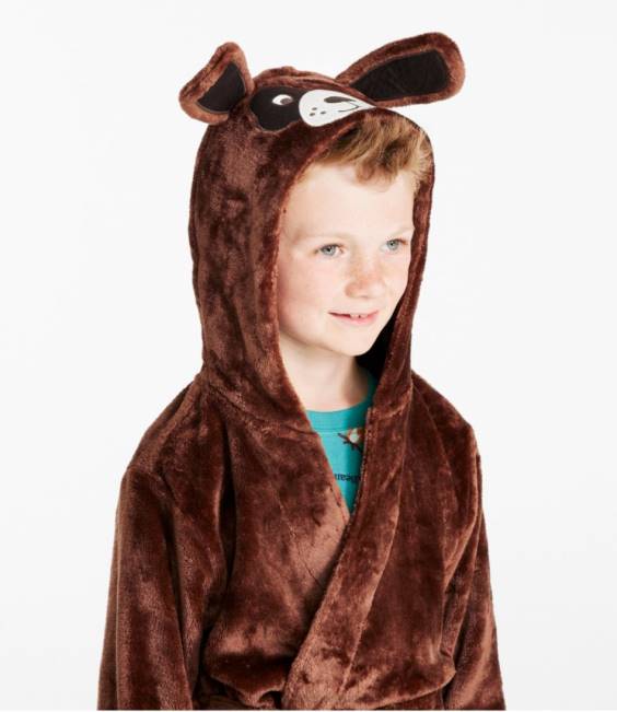 LLBean Cozy Animal Robe Kids J46J4955 Clothing Dark Barley