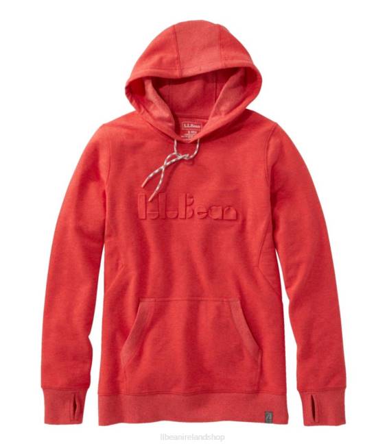 LLBean Cozy Camp Hoodie Women J46J411 Clothing Ember Heather Embossed Logo