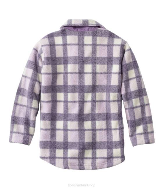LLBean Cozy Fleece Shirt Jacket Kids J46J171 Clothing Lavender Ice