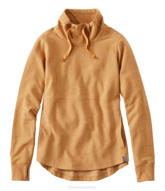 LLBean Cozy Mixed-Knit Pullover Women J46J50 Clothing Toffee Heather