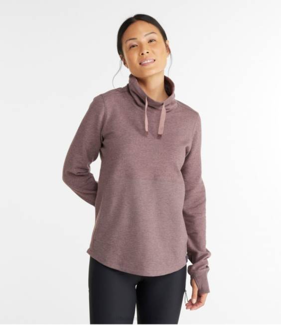 LLBean Cozy Mixed-Knit Pullover Women J46J50 Clothing Toffee Heather