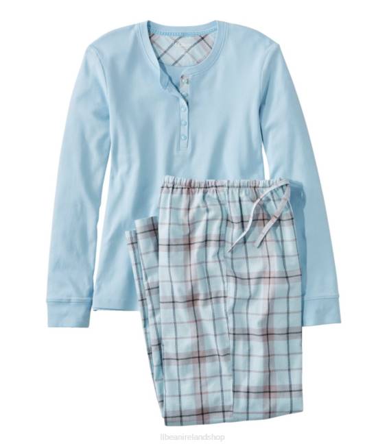 LLBean Cozy PJ Set Women J46J81 Clothing Surf Blue plaid