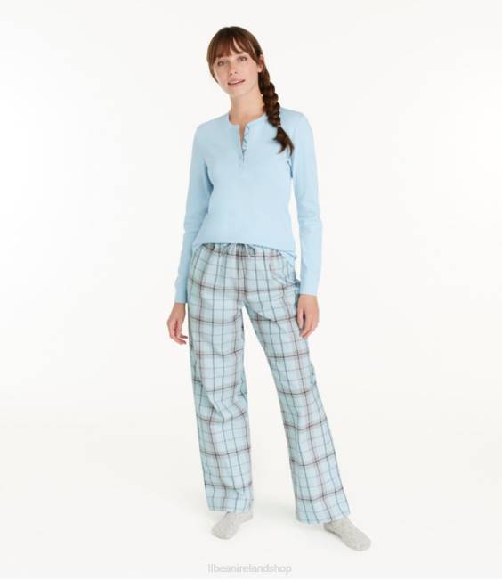 LLBean Cozy PJ Set Women J46J81 Clothing Surf Blue plaid