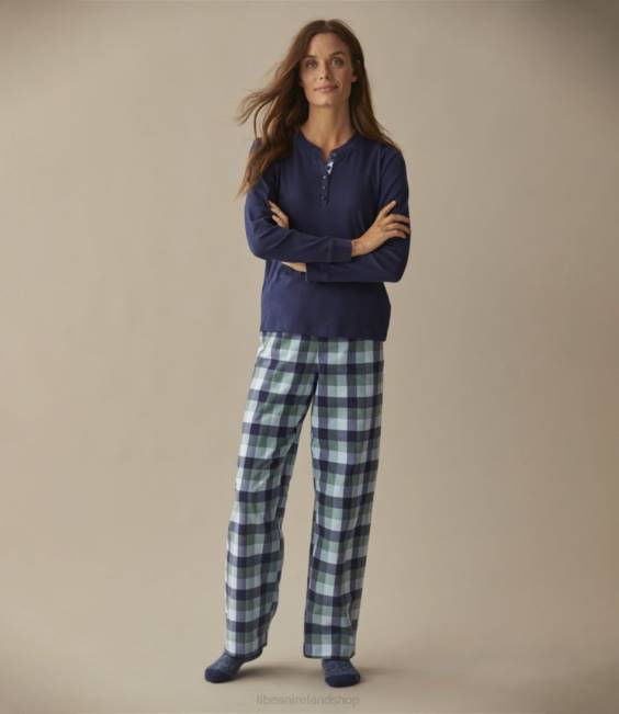 LLBean Cozy PJ Set Women J46J81 Clothing Surf Blue plaid