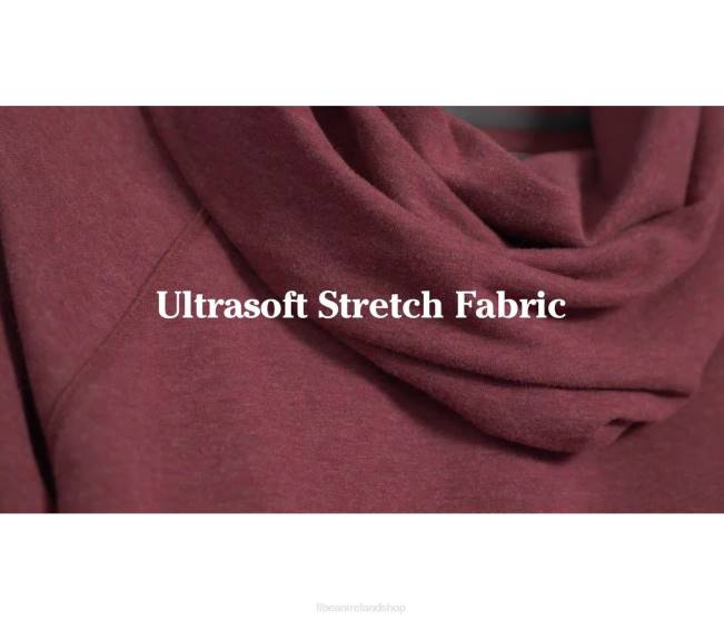 LLBean Cozy Pullover Women J46J2988 Clothing Dark Plum Rose Heather