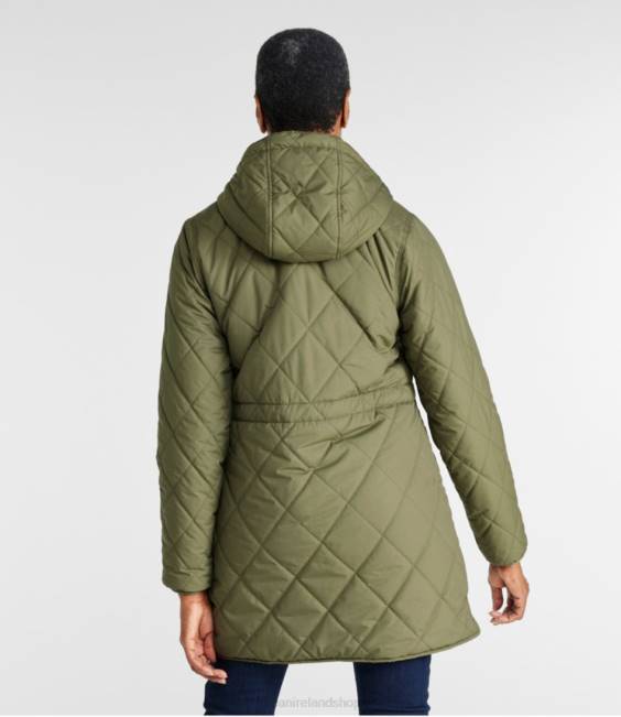 LLBean Cozy Quilted Coat Women J46J6038 Outerwear Deep Olive