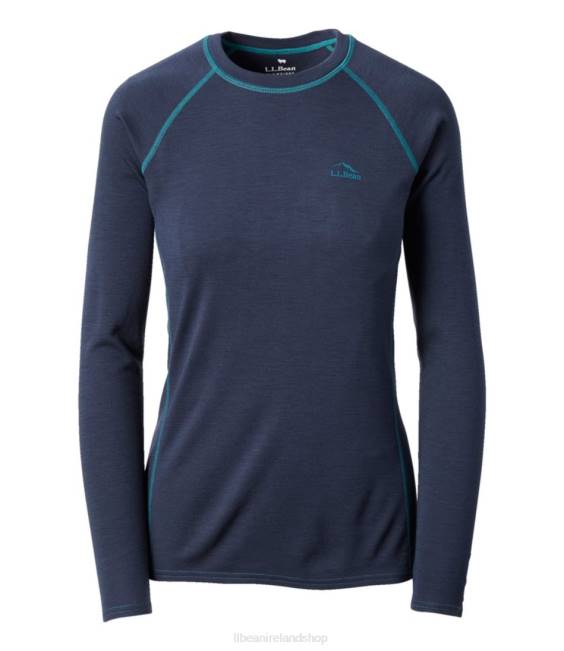 LLBean Cresta Midweight 250 Crew Top Women J46J3522 Clothing Carbon Navy