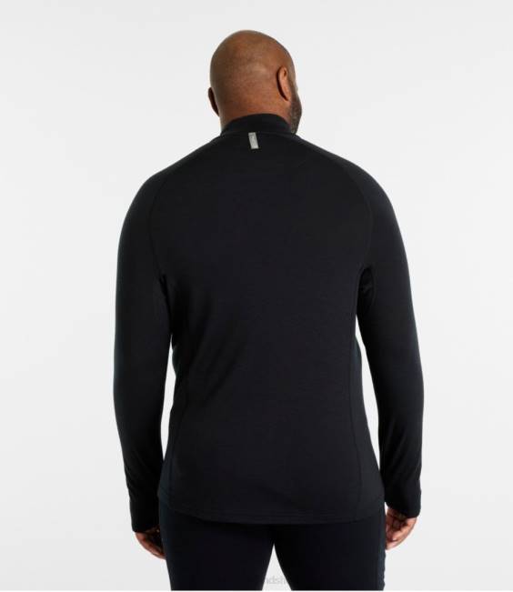 LLBean Cresta Midweight 250 Quarter-Zip Top Men J46J551 Clothing Dark Black