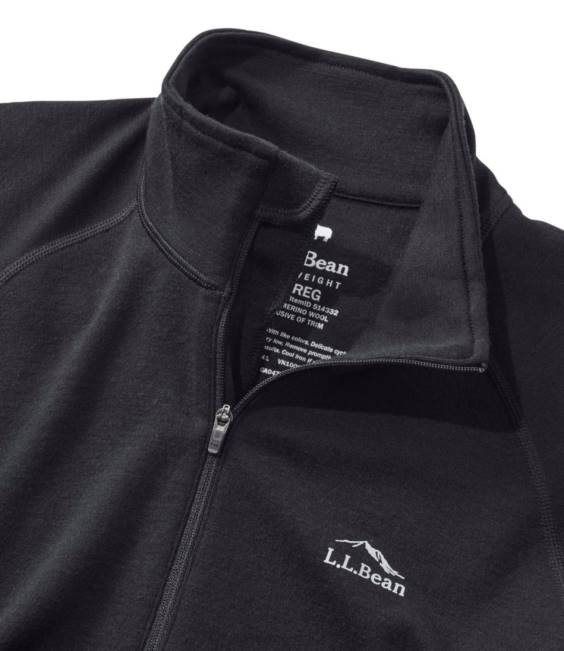 LLBean Cresta Midweight 250 T-Zip Top Women J46J5050 Clothing Graphite Heather