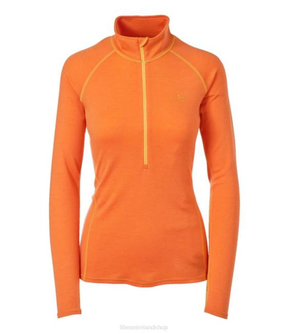 LLBean Cresta Midweight 250 T-Zip Top Women J46J6650 Clothing Papaya