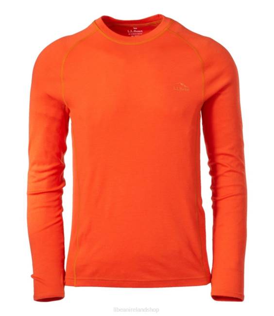 LLBean Cresta Wool Midweight 250 Crew Top Men J46J5028 Clothing Orange