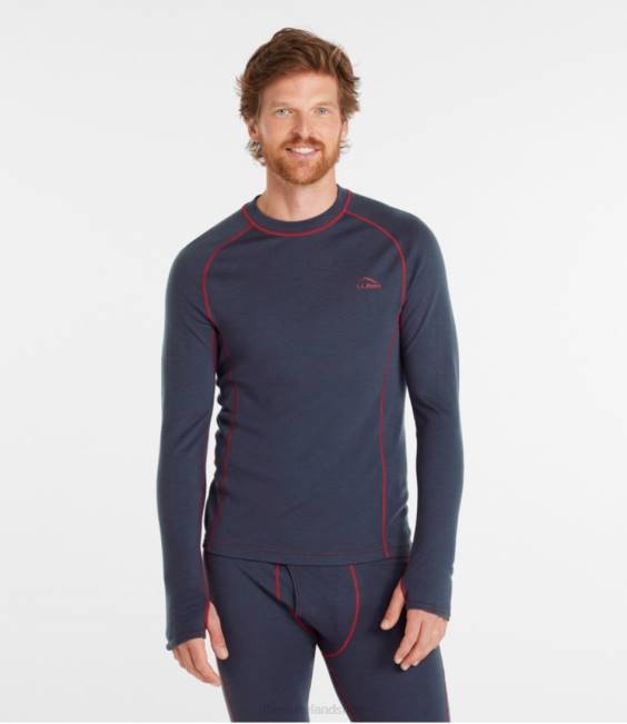 LLBean Cresta Wool Midweight 250 Crew Top Men J46J5028 Clothing Orange