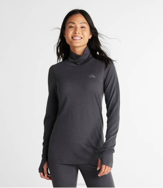 LLBean Cresta Wool Ultralight 150 Turtleneck Women J46J4981 Clothing Alloy Gray
