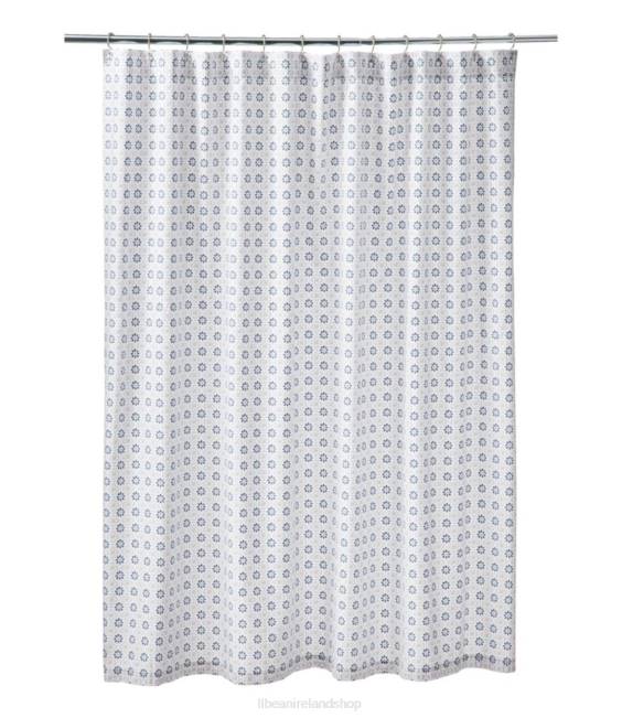 LLBean Daisy Shower Curtain Unisex J46J2551 Home Decor Mid-Blue