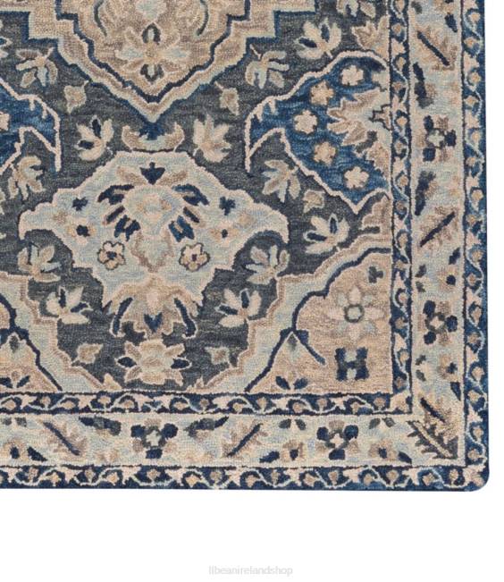 LLBean Diamond Floral Wool Tufted Rug Unisex J46J2869 Home Goods Ink