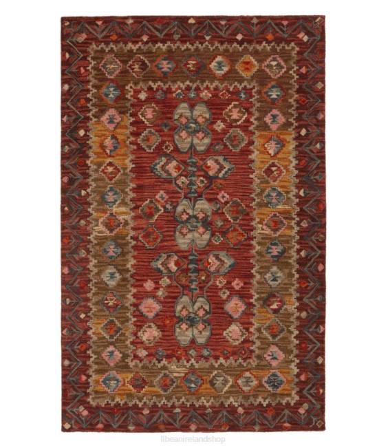 LLBean Double Border Wool Hooked Rug Unisex J46J2834 Home Goods Sienna Multi