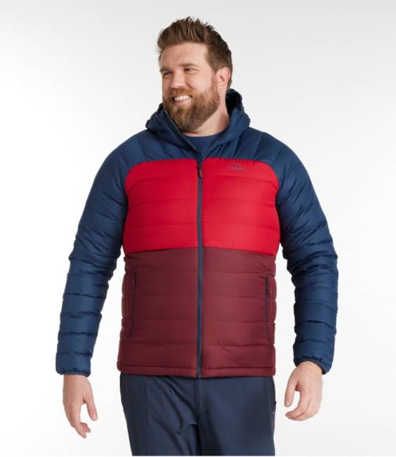 LLBean Down Hooded Jacket Men J46J3678 Outerwear Marine Blue/Nautical Navy