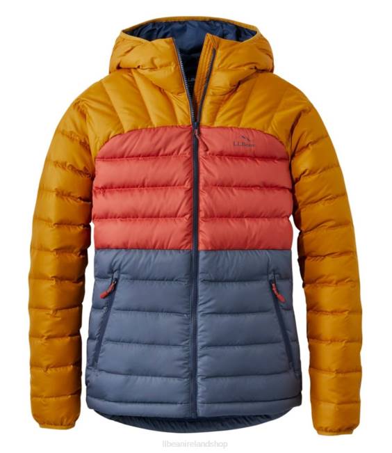 LLBean Down Hooded Jacket Women J46J3623 Outerwear Nautical Navy/Bright Bronze