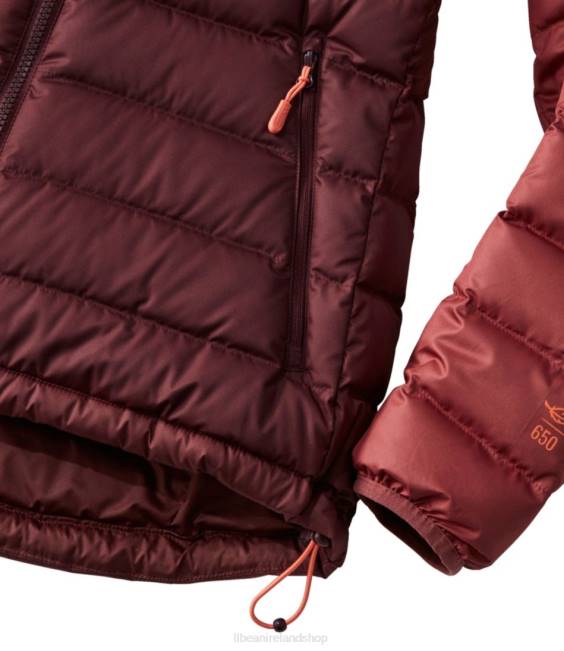 LLBean Down Hooded Jacket Women J46J5093 Outerwear Nautical Navy/Sugarplum