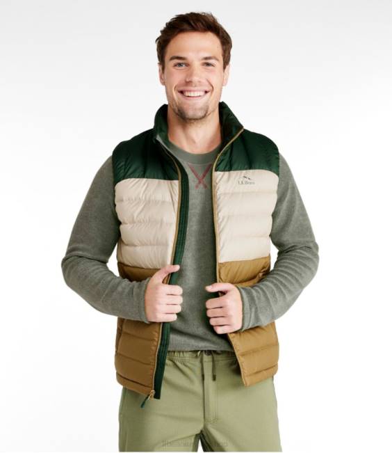 LLBean Down Vest Men J46J639 Outerwear Fatigue Green/Deep Balsam