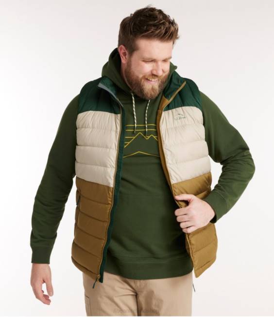 LLBean Down Vest Men J46J639 Outerwear Fatigue Green/Deep Balsam